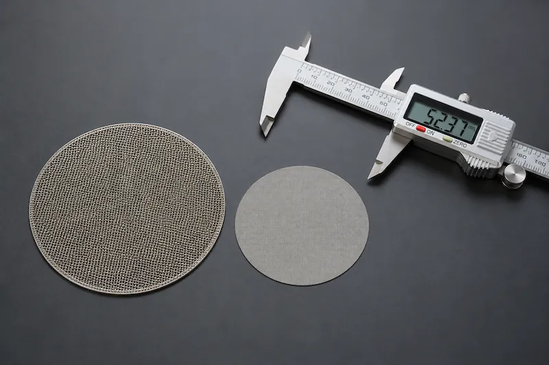 Filter media samples prepared for laboratory evaluation